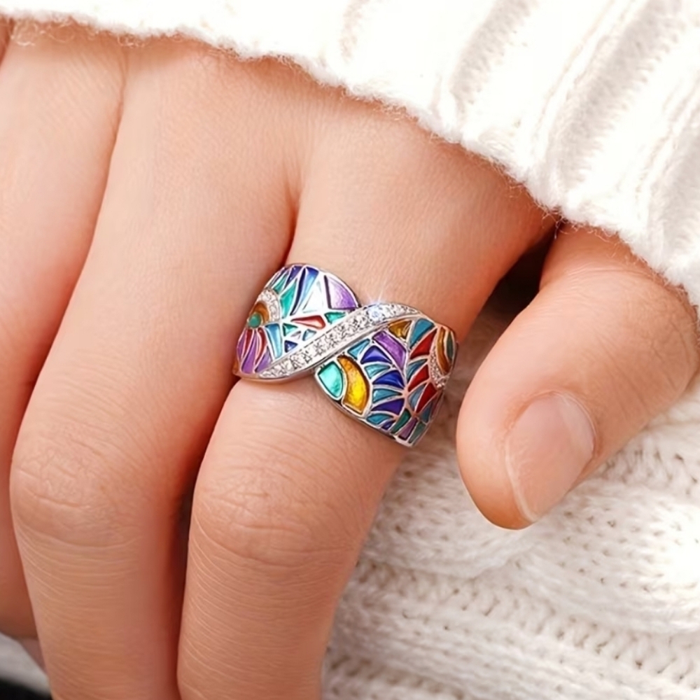 Hip Hop Multicolored Wide Ring